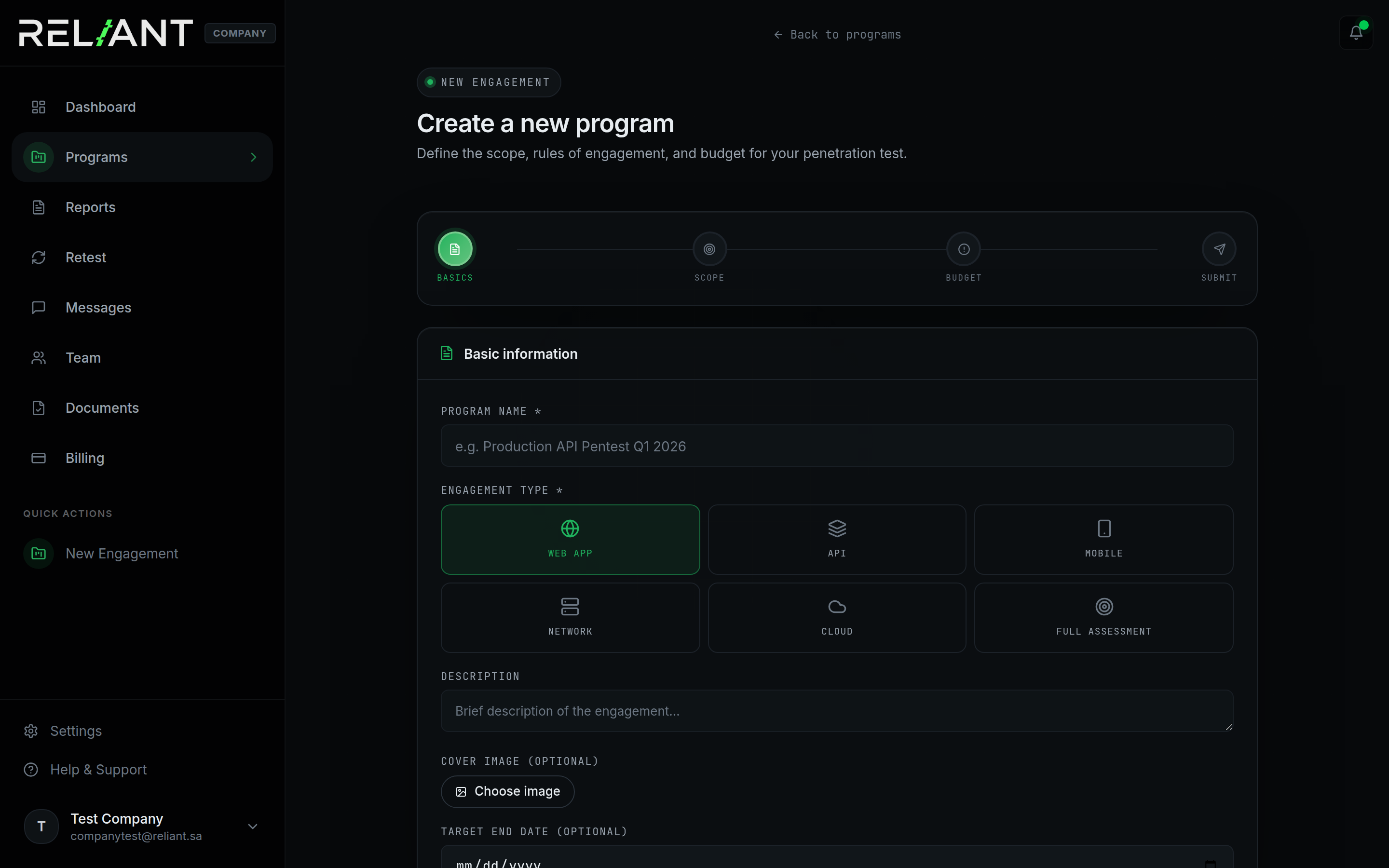 Create a new program