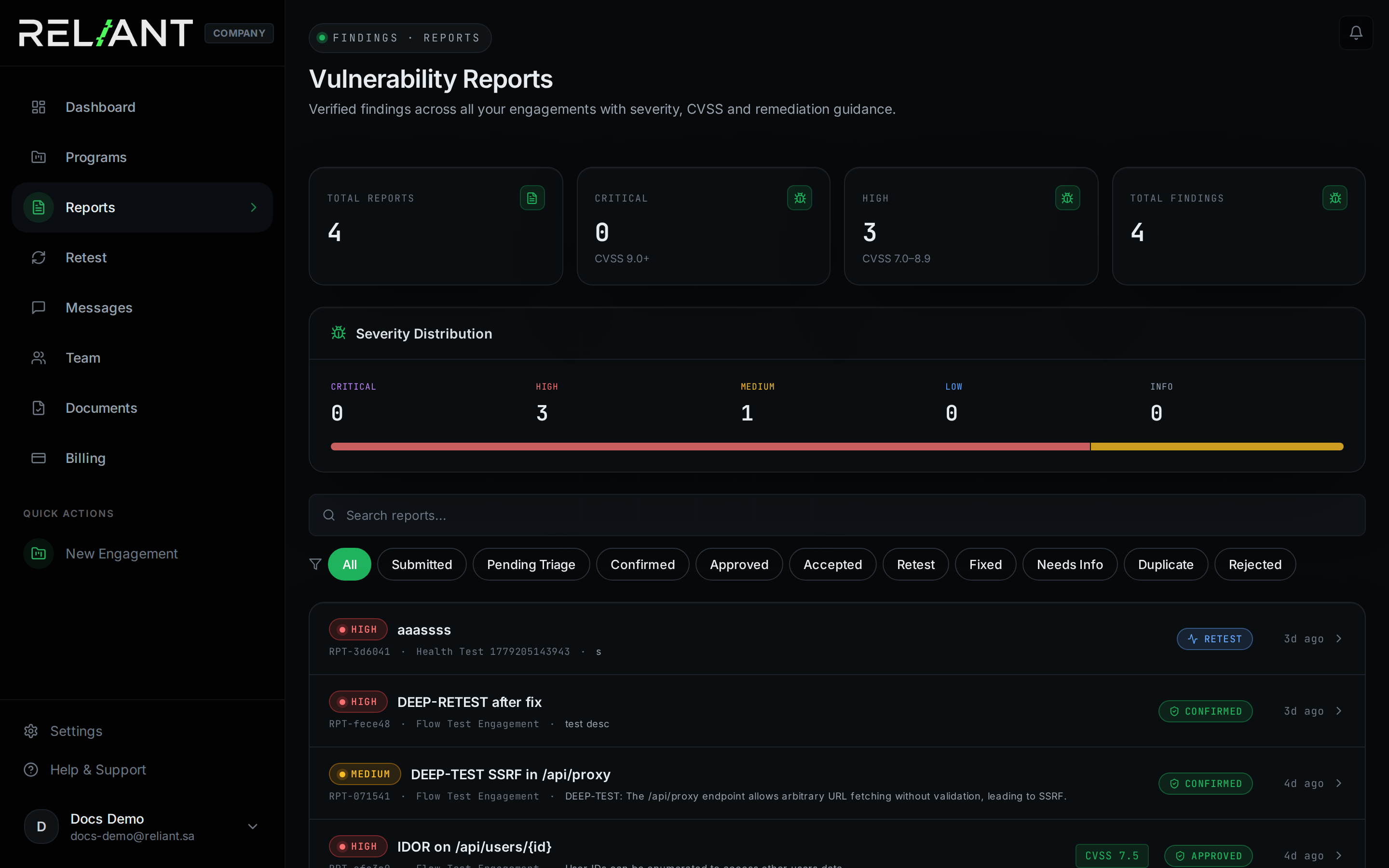 Vulnerability reports